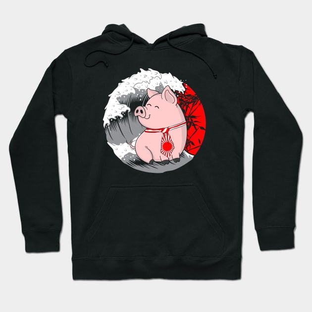 Cute Kawaii Pig Japanese Anime Swine Animals Hoodie by stockwell315designs